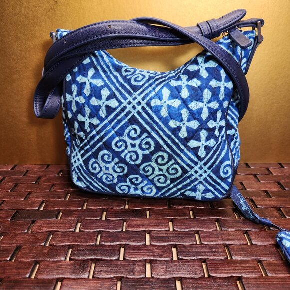 Vera Bradley Crossbody Shoulder Bag Cuban Tile Print Blue with Wallet NWOT - Picture 5 of 11